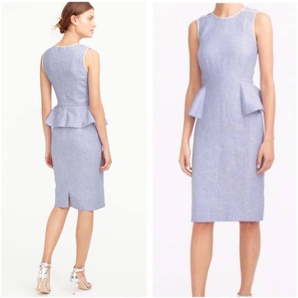 J. CREW Peplum Linen Sheath Dress - Picture 8 of 8